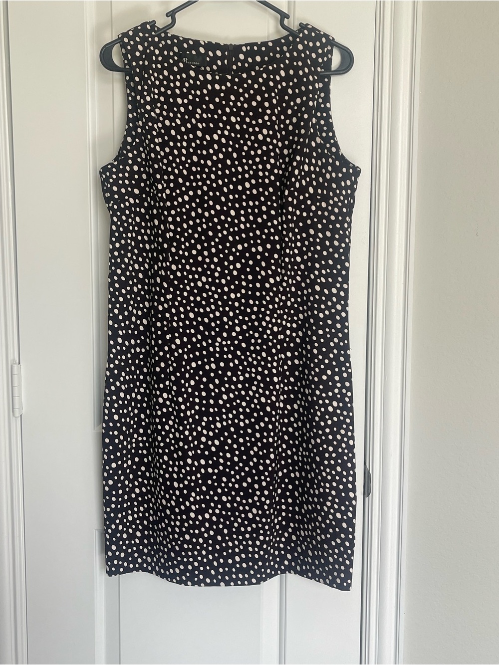 AB Studio Dark Brown Dress with White Polka Dots Size 14